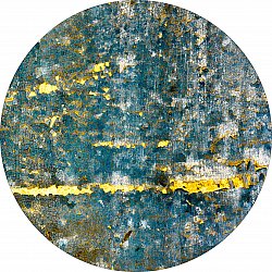 Rund Teppich - Mira (gelb-blau)