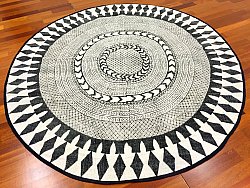 Runde Teppiche - Marrakech (rund) (schwarz/grau/weiß)