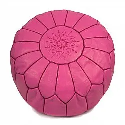 Sitzpoufs - Marokkanischer Leder-Pouf (Rosa)