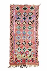 Marokkanische Berber Teppich Boucherouite 240 x 105 cm