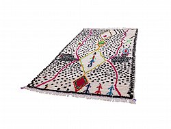 Marokkanischer Berber Teppich Boucherouite 120 x 105 cm