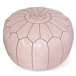 Sitzpoufs - Marokkanischer Leder-Pouf (Rosa)