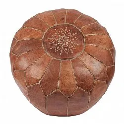 Sitzpoufs - Marokkanischer Leder-Pouf (Hellbraun)