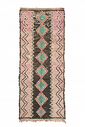 Marokkanische Berber Teppich Boucherouite 260 x 100 cm