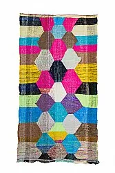 Marokkanischer Berber Teppich Boucherouite 150 x 285 cm