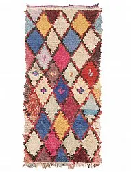 Marokkanischer Berber Teppich Boucherouite 210 x 95 cm