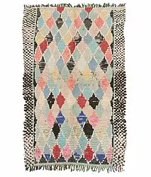 Marokkanische Berber Teppich Boucherouite 170 x 105 cm