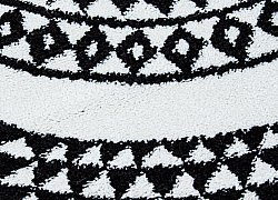 Runde Teppiche - Aztek (schwarz/weiß)