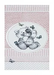 Teppiche für das Kinderzimmer Kinderteppich für junge Mädchen mit Tier Atlas Teddybear rosa Teddybär