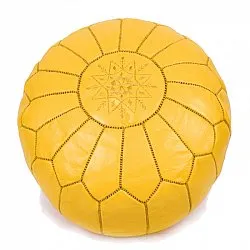 Sitzpoufs - Marokkanischer Leder-Pouf (Gelb)