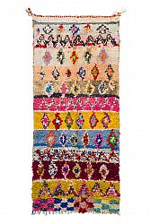Marokkanischer Berber Teppich Boucherouite 95 x 215 cm