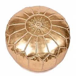 Sitzpoufs - Marokkanischer Leder-Pouf (Gold)