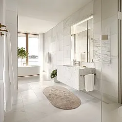 Ovaler badezimmerteppich - Gertie (beige)