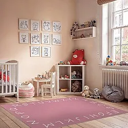 Kinderteppich - Alphabetic Border (rosa)