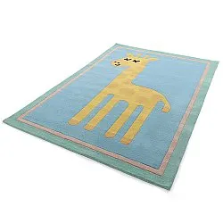 Kinderteppich - Giraffe Hand Tufted Wool Premium (hellblau/mehrfarbig)