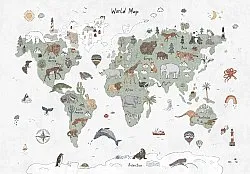 Kinderteppich - Kids World Map (grün)