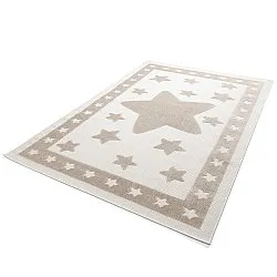 Kinderteppich - Star Frame (creme/braun)