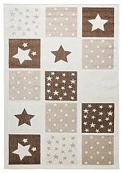 Kinderteppich - Star Grid (creme/braun)