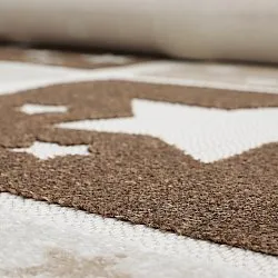 Kinderteppich - Star Grid (creme/braun)