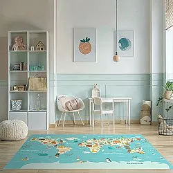 Kinderteppich - World Map (blau/multi)