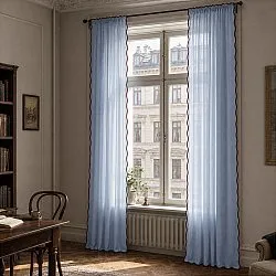 2er-Pack Gardinen - Baumwollgardine Yrsa (blau)