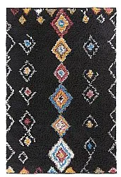 Hochflorteppiche - Marden Natural Cotton Shaggy (schwarz/multi)