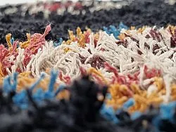 Hochflorteppiche - Marden Natural Cotton Shaggy (schwarz/multi)
