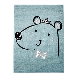 Teppiche für das Kinderzimmer Kinderteppich für junge Mädchen mit Tier Bubble Bear blau Bär
