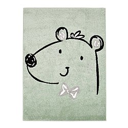 Teppiche für das Kinderzimmer Kinderteppich für junge Mädchen mit Tier Bubble Bear grün Bär
