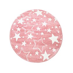 Kinderteppich - Bueno Stars Rund (rosa)