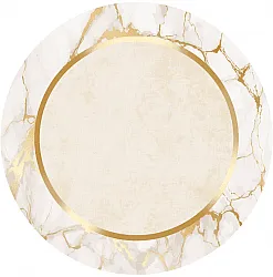 Rund Teppich - Cerasia (beige/weiß/gold)