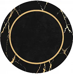 Rund Teppich - Cerasia (schwarz/gold)