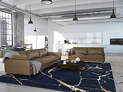 Wilton-Teppich - Cesina (schwarz/gold)