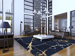 Wilton-Teppich - Cesina (schwarz/gold)