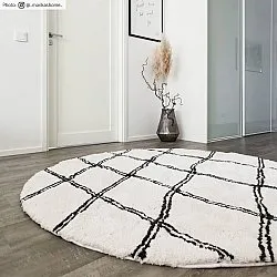 Runde Teppiche - Morocco (schwarz/weiß)