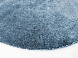 Rund Teppich - Recycled PET with viscose look (blau)