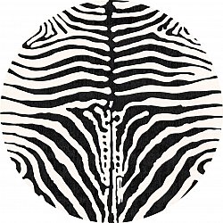 Rund Teppich - Zebra (schwarz/weiß)