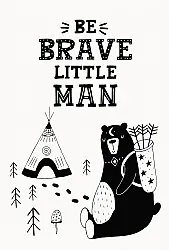 Kinderteppich - Camping Bear (Weiß)