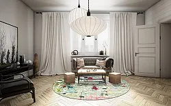 Rund Teppich - Satriano (grau/multi)
