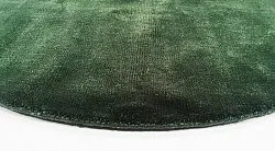 Rund Teppich - Recycled PET with viscose look (grün)