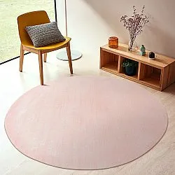 Rund Teppich - Recycled PET with viscose look (rosa)