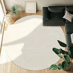 Rund Teppich - Recycled PET with viscose look (offwhite)