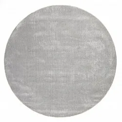 Rund Teppich - Recycled PET with viscose look (grau)