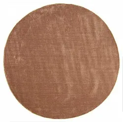 Rund Teppich - Recycled PET with viscose look (braun)