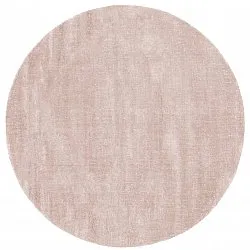 Rund Teppich - Recycled PET with viscose look (hellbraun)