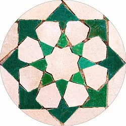 Rund Teppich - Chia (grün/beige)