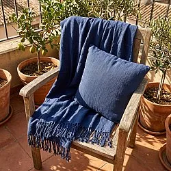 Decken - Veya cotton throw (marineblau)