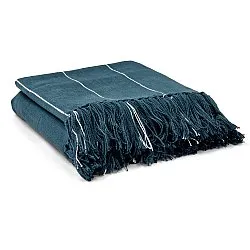 Decken - Baumwolldecke - Martina Stripe (blau/weiß)