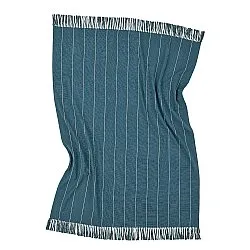 Decken - Baumwolldecke - Martina Stripe (blau/weiß)