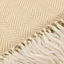 Decken - Baumwolldecke - Denisa Fishbone (beige/weiß)